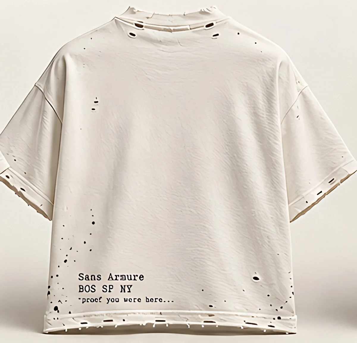 White distressed tee, back